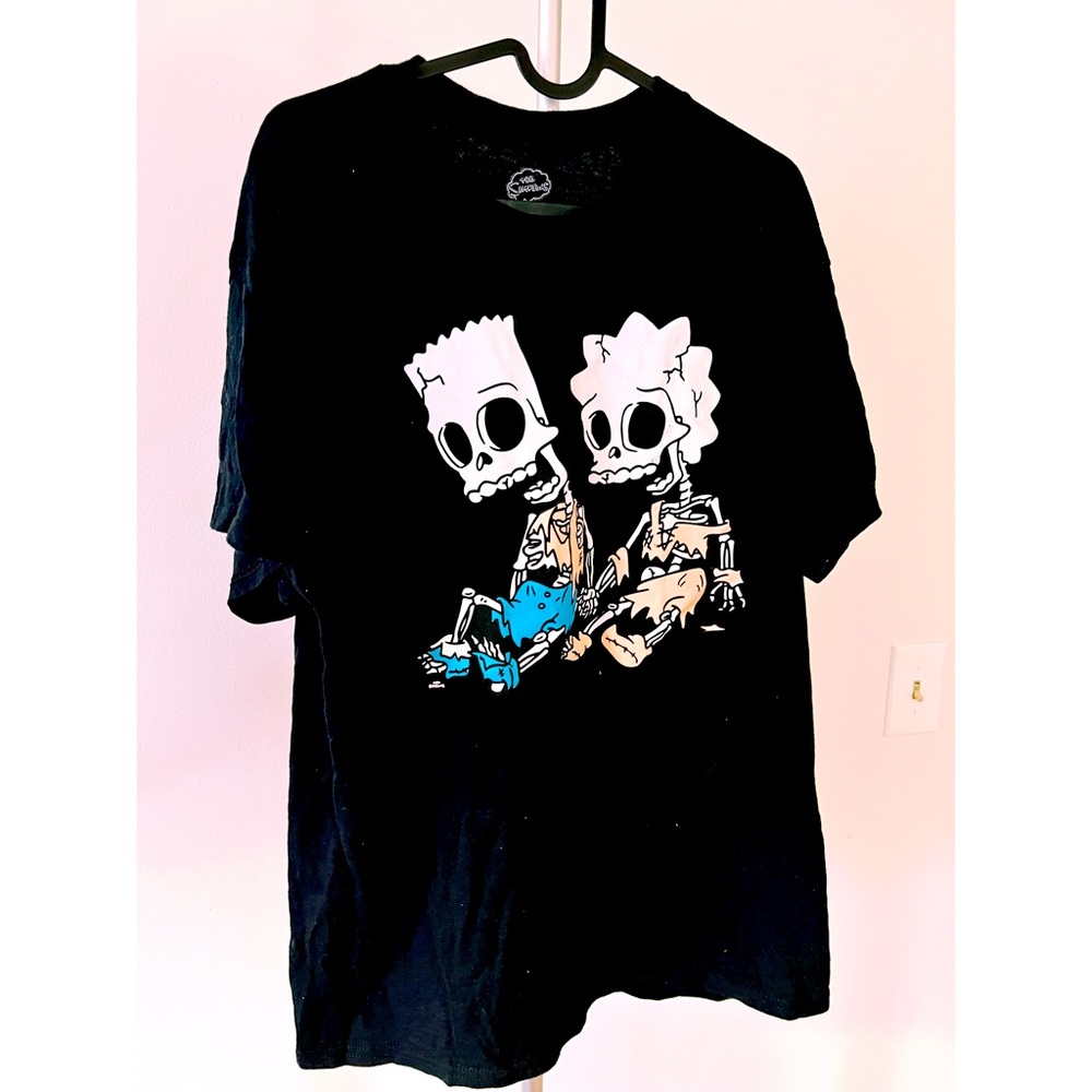 Simpsons Bart&Lisa Tee Shirt Sz L Black